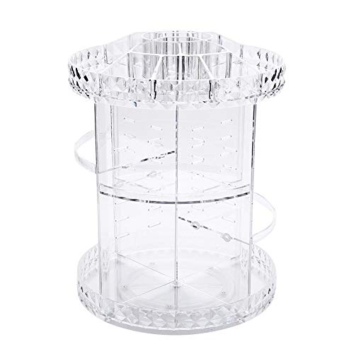 Caja de maquillaje transparente caliente Organizador de almacenamiento Caja Cajón Tenedor cosmético 360 ° giratorio