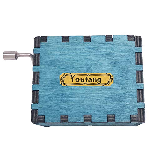 Caja de música de Game of Thrones Caja de música con manivela de mano, caja de música tallada de madera, tamaño mini regalo para hombres/mujeres/niñas/niños, azul