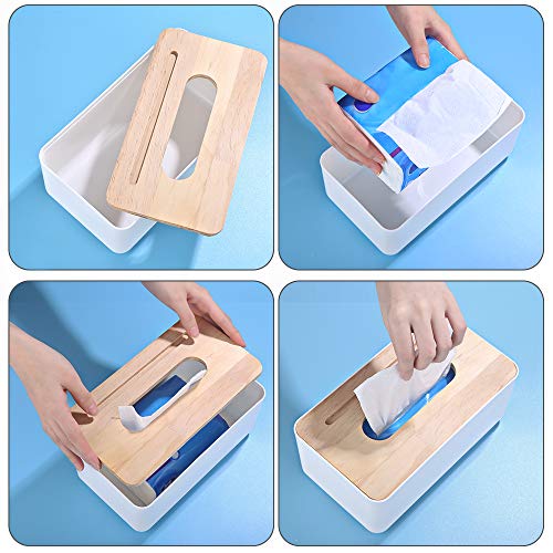 Caja de Pañuelos Soporte de pañuelos Creative Deco Caja Pañuelos Papel Dispensador de Toallas de Papel Caja del Tejido Rectangular Multifunción para la oficina en casa baño decoración de Automotive