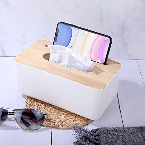 Caja de Pañuelos Soporte de pañuelos Creative Deco Caja Pañuelos Papel Dispensador de Toallas de Papel Caja del Tejido Rectangular Multifunción para la oficina en casa baño decoración de Automotive