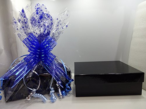 Caja de regalo de lujo, cesta de regalo para él ~ azul frío 2pc perfume Set de regalo + L'Oreal Men Expert Wash Bag + 7 piezas de acero inoxidable Nail Care Personal Manicura & Pedicura Set.002.