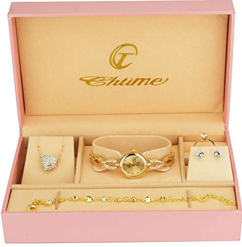 Caja de Regalo Reloj Mujer - Juegos de Joyas- Collar-Anillo- Pendientes - Pulsera
