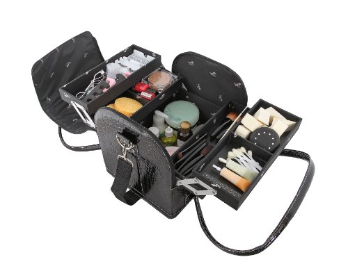 Cajas de belleza París negro cocodrilo cosméticos y maquillaje Caso