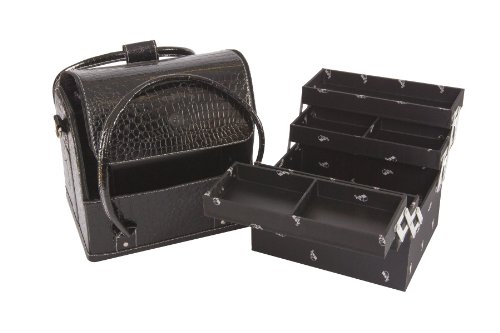 Cajas de belleza París negro cocodrilo cosméticos y maquillaje Caso