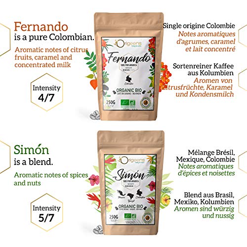 ☘️ CAJITA CAFÉ MOLIDO ECOLOGICO | Caja café degustación, 4x250g, Torrefactado Artesanal | Café ecológico molido Arábica | Idea para Regalar