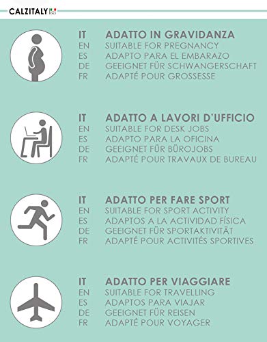 CALCETINES MEDICOS DE ALGODÓN | MEDIAS HASTA LA RODILLA A COMPRESIÓN GRADUADA FUERTE | 15-21mm/Hg | CALCETERÍA ITALIANA | (S, AZUL)