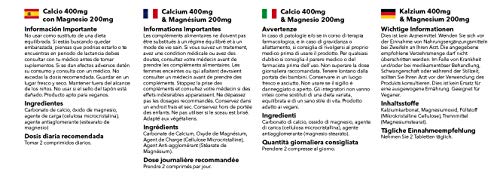 Calcio 400mg y Magnesio 200mg - ¡Bote para 6 meses! - Apto para veganos - 360 Comprimidos - SimplySupplements