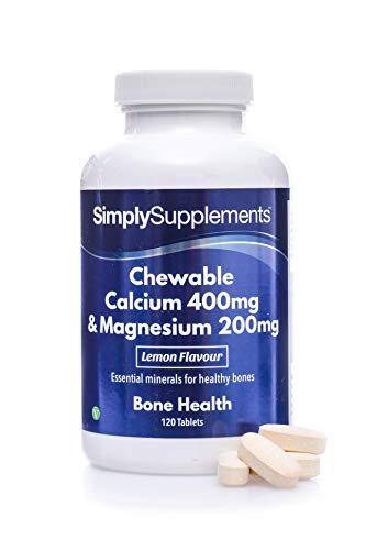 Calcio 400mg y Magnesio 200mg Masticable - ¡Bote para 2 meses! - Apto para veganos - 120 Comprimidos - SimplySupplements