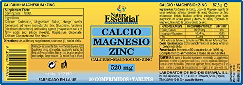 Calcio, magnesio y zinc 475 mg. 50 comprimidos