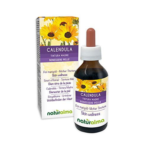 CALÉNDULA (Calendula officinalis) flores NATURALMA Tintura Madre sin alcohol | Extracto líquido gotas 100ml | Bienestar de la piel | Complemento alimenticio | Vegano