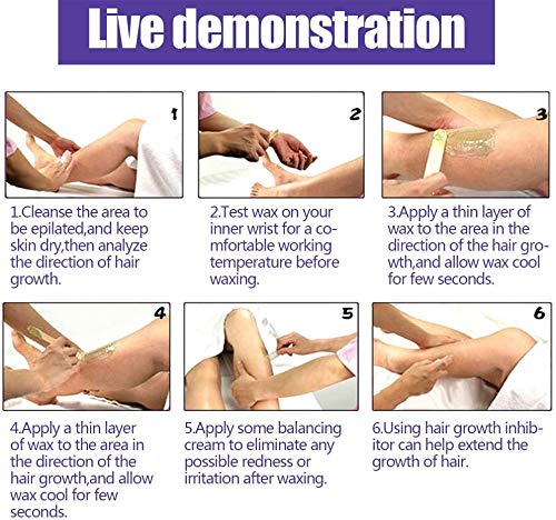 Calentador de Cera Depilatoria, 500ml Calentador de Cera Eléctrico para la Depilación Máquina de Cera, Cuerpo para la Depilación en Casa, Calentador Cera Tibia Roll On (negro)