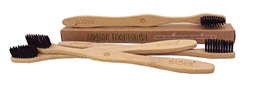 CalmaDragon Cepillos de Dientes de Bambú y Carbón – Cepillo Dental 100% Natural, Orgánico Biodegradable Ecológico Cerdas Extrafinas Suaves y Libres de BPA D11 (4 unidades)