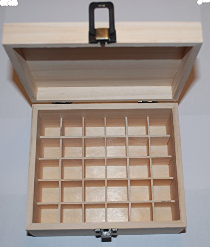 Calmer Solutions - Caja de madera para aceites esenciales (30 compartimentos)