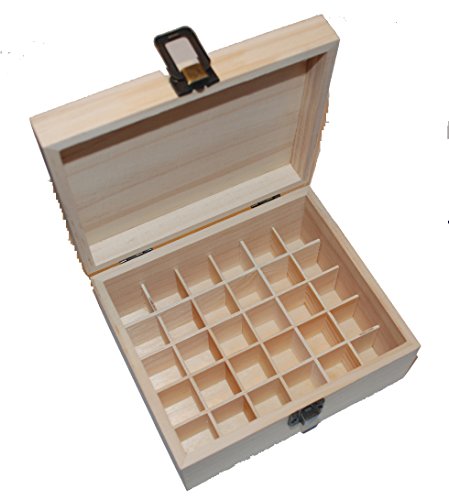 Calmer Solutions - Caja de madera para aceites esenciales (30 compartimentos)