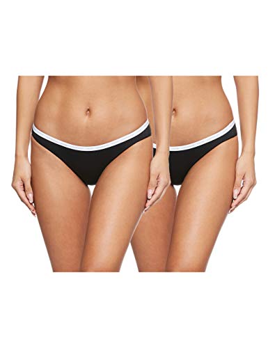 Calvin Klein 2pk Braguita de Bikini, Negro (Black/Black 001), (Talla del Fabricante: X-Large) para Mujer