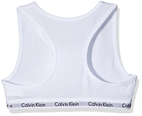 Calvin Klein 2pk Bralette Ropa interior, White/Black 908, XX-Large (14-16 años) para Niñas