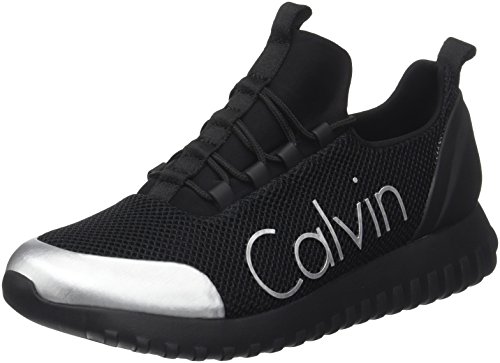 Calvin Klein Jeans Ron Mesh/Brushed Metal, Zapatillas para Hombre, Negro (Black/Silver), 44 EU