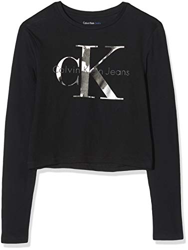 Calvin Klein Jeans Tyko-2 Cn Lwk L/s Camiseta, Negro (CK Black), Small para Mujer