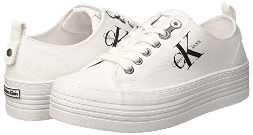 Calvin Klein Jeans Zolah Canvas Wht, Zapatillas para Mujer, Marfil (White R0673Wht), 40 EU