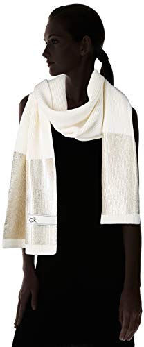 Calvin Klein K60k606173 conjunto bufanda, gorro y guantes, Blanco (White Yad), Talla única (Talla del fabricante: OS) para Mujer