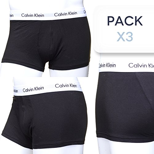 Calvin Klein Low Rise Trunk 3pk, Bóxer Hombre, Negro (Black 001), X-Small