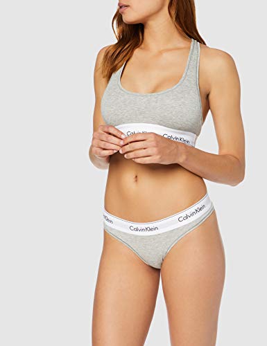 Calvin Klein Modern Cotton-Thong Tanga, Grau (GREY HEATHER 020), Medium para Mujer