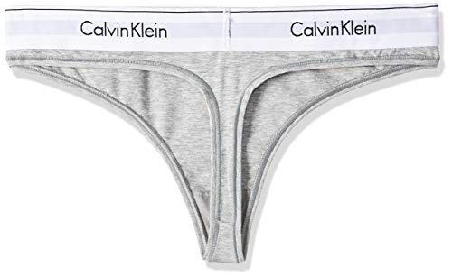 Calvin Klein Modern Cotton-Thong Tanga, Grau (GREY HEATHER 020), Medium para Mujer