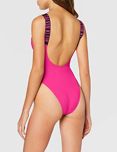 Calvin Klein Scoop One Piece-rp Parte de Arriba de Bikini, Rosa (Pink GLO TZ7), (Talla del Fabricante: Medium) para Mujer