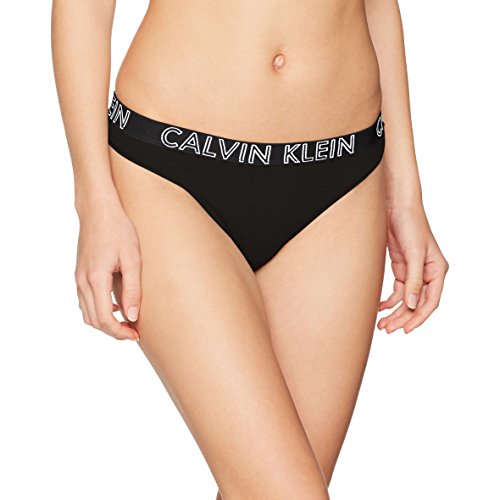 Calvin Klein Thong Tanga, Negro (Black 001), talla del fabricante: M para Mujer