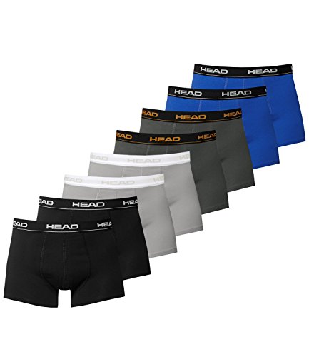 Calzoncillos bóxer para hombre HEAD 841001001 pack de 8 unidades. 2x black 2x grey 2x dark shadow 2x blue/black L