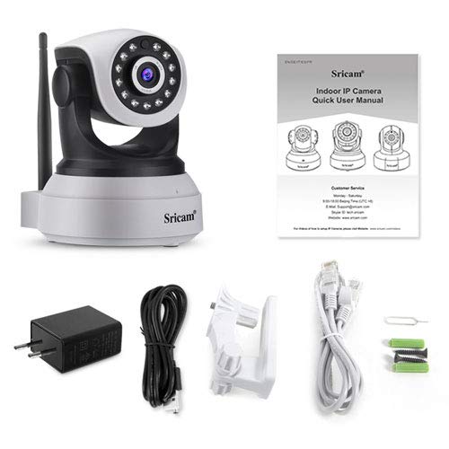 Cámara de Vigilancia WiFi Sricam SP017, Cámara IP 1080P Bebe Interior HD Inalámbrico con Visión Nocturna, Audio Bidireccional, Detección de Movimiento, Compatible con iOS Android Windows PC