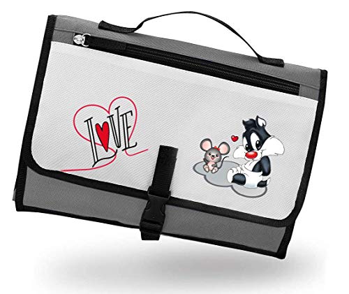 Cambiador Portátil de Pañales para bebe Impermeable - Kit Cambiador Bebe Viaje - Completamente Acolchado - Esterilla Lavable de Quita y Pon - Para Usar Fuera de Casa - Perfecto como Regalo