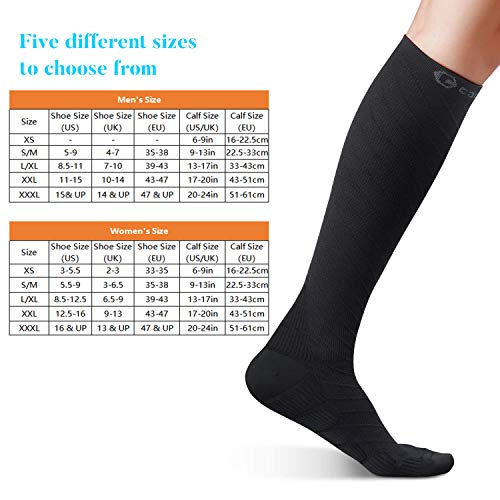 CAMBIVO 2 Pares Medias de Compresion Mujer y Hombre, Calcetines de Compresion para Running, Tendinitis, Fascitis, Deporte, Crossfit, Ciclismo, Futbol, Artritis, Volar, Viajar