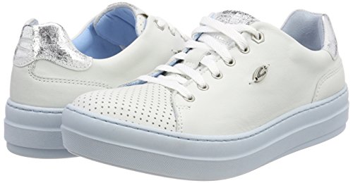 Camel Active Top 81, Zapatos De Cordones para Mujer, Blanco (White/Silver Aqua), 39 EU