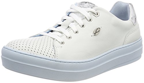 Camel Active Top 81, Zapatos De Cordones para Mujer, Blanco (White/Silver Aqua), 39 EU