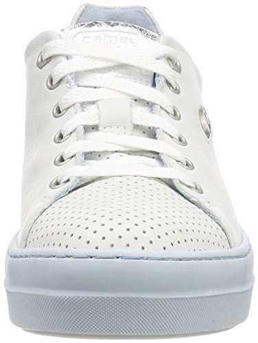 Camel Active Top 81, Zapatos De Cordones para Mujer, Blanco (White/Silver Aqua), 39 EU