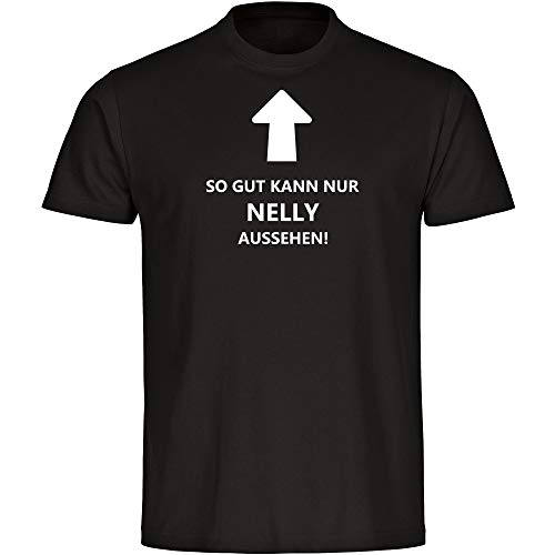 Camiseta infantil con texto en alemán "So gut kann nur Nelly", color negro, talla 128 hasta 176 Negro 128 cm