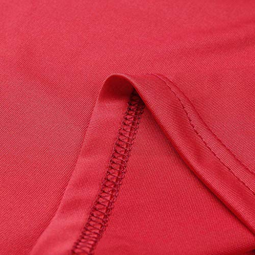 Camiseta Sin Mangas Mujer SHOBDW 2019 Nuevo Sexy Cuello Halter Cruzar Color Sólido Tops Blusa Playa de Verano Suelto Camiseta Mujer Tallas Grandes(Rojo 2,XL)