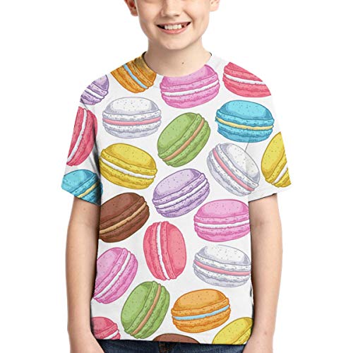 Camisetas de Manga Corta con Estampado de Macarons para niño