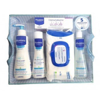 Canastilla Bebe Azul De Mustela
