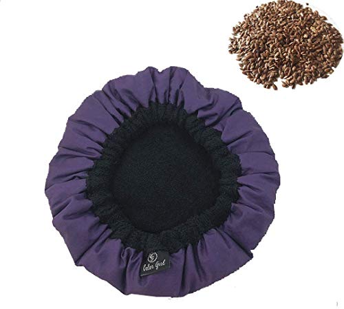 Candeer Gorro Termico para Mascarilla 100% Natural con Semillas de Lino, Gorro Termico Peluqueria, Gorro Microondas, Gorra Termica Mujer Inalámbrico para Todo Tipo y Textura de Cabello (Negro)