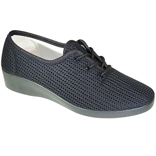 CANOVAS Ruiz 8000 Zapatilla de Rejilla En Cordones para Mujer Negro Talla 36