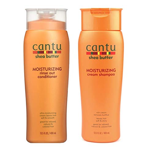 Cantu Moisturizing Cream Shampoo 13.5 oz & Moisturizing Rinse Out Conditioner 13.5 oz by Cantu