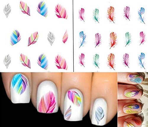 CAOLATOR 50 Pcs Pegatinas de Uñas Pegatinas de Uñas de Moda Lujoso Línea de Manicura Calcomanías Uña Falsa para Uso Profesional o en el Hogar (49.5 * 64mm)