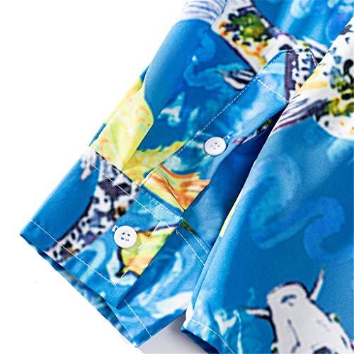 CAOQAO Camisa Hawaiana Hombre Verano Manga Larga Casual Estampado Floral 2019 Moda 13 Tipos