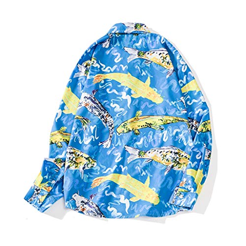 CAOQAO Camisa Hawaiana Hombre Verano Manga Larga Casual Estampado Floral 2019 Moda 13 Tipos