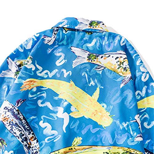 CAOQAO Camisa Hawaiana Hombre Verano Manga Larga Casual Estampado Floral 2019 Moda 13 Tipos