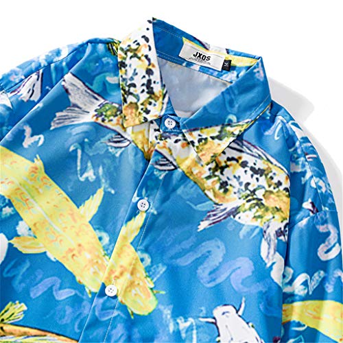CAOQAO Camisa Hawaiana Hombre Verano Manga Larga Casual Estampado Floral 2019 Moda 13 Tipos