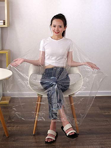 Capa de corte desechable, 100 unidades, para peluquería, para corte y tinte de pelo, resistente al agua, delantal, peluquería, para adultos y niños, 150 x 120 cm