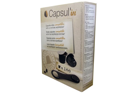 Capsul´in capsulin Capsulas rellenable para sistema Nespresso, caja de 100